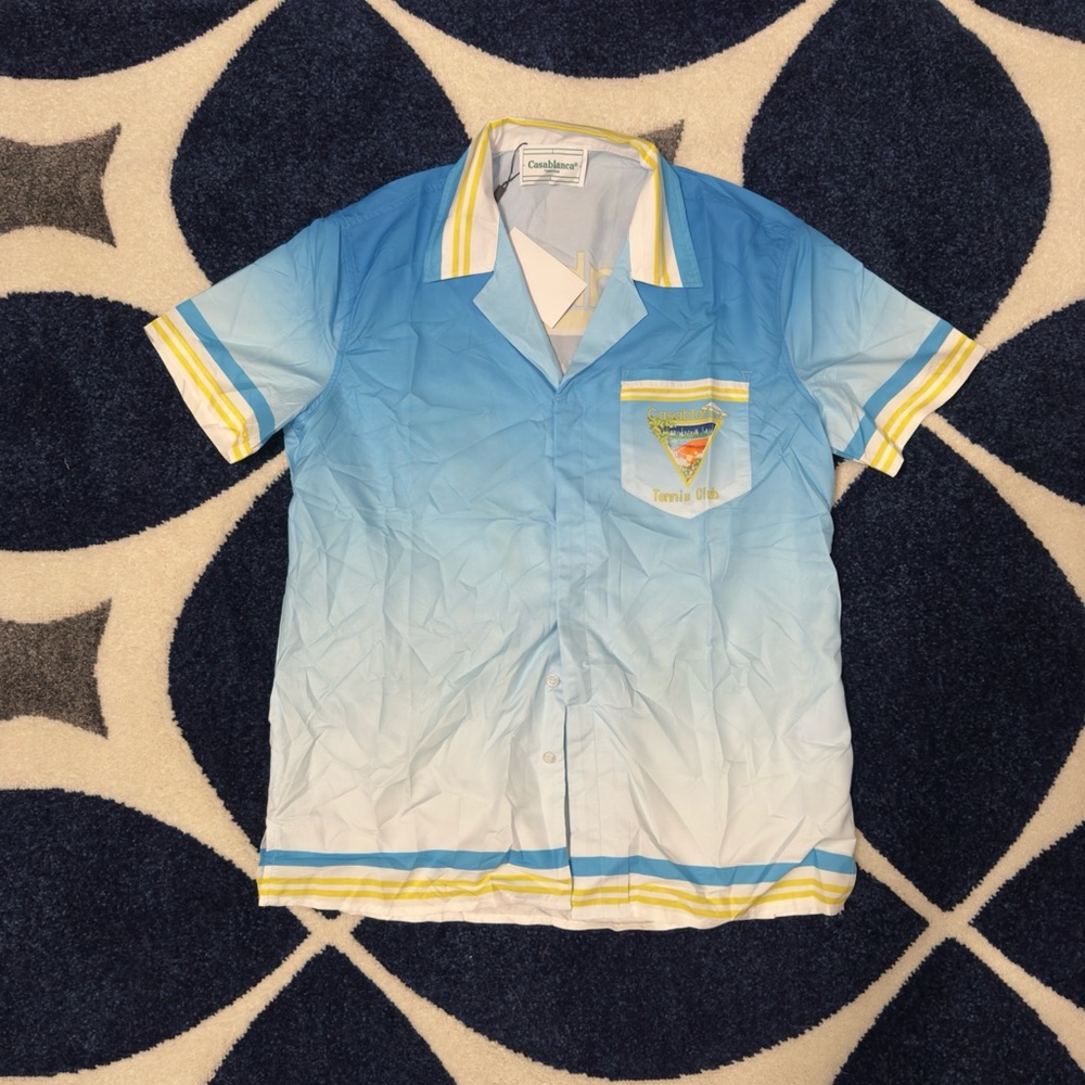 Casablanca Blue Yellow Tennis Club Set Men’s Large - Picture 2 of 7